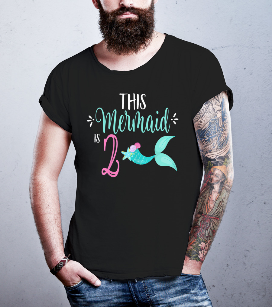 2nd Birthday Girl Party THIS MERMAID IS 2 T-Shirt
