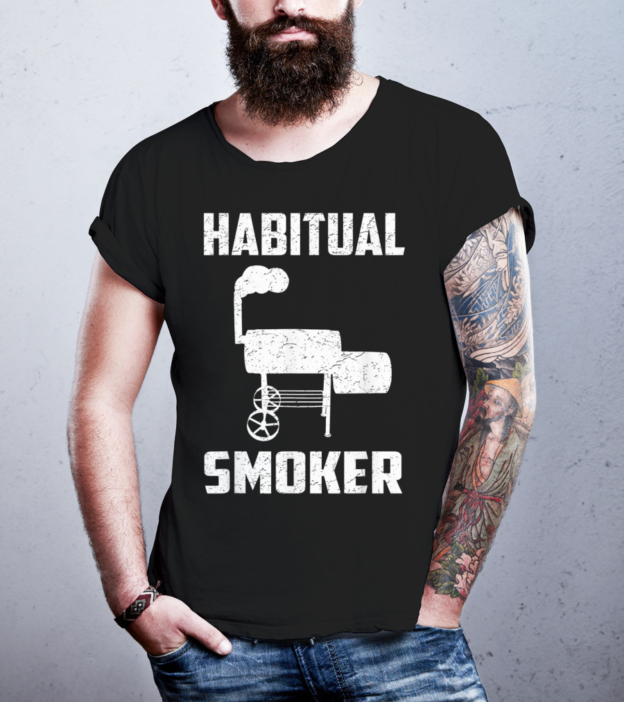 Habitual Smoker BBQ Funny Smoked Meat Barbeque T-Shirt