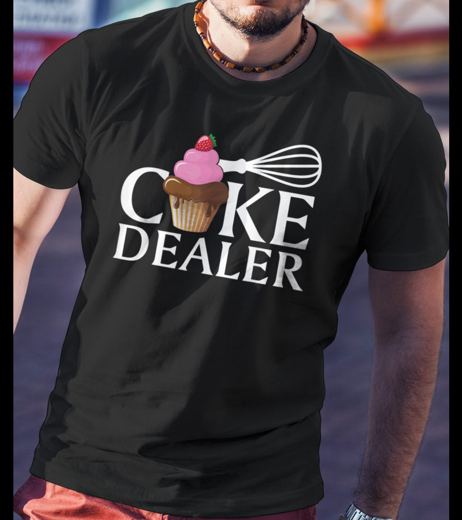 Cake Dealer Baking Lover Cupcake Whisk Strawberry T-Shirt