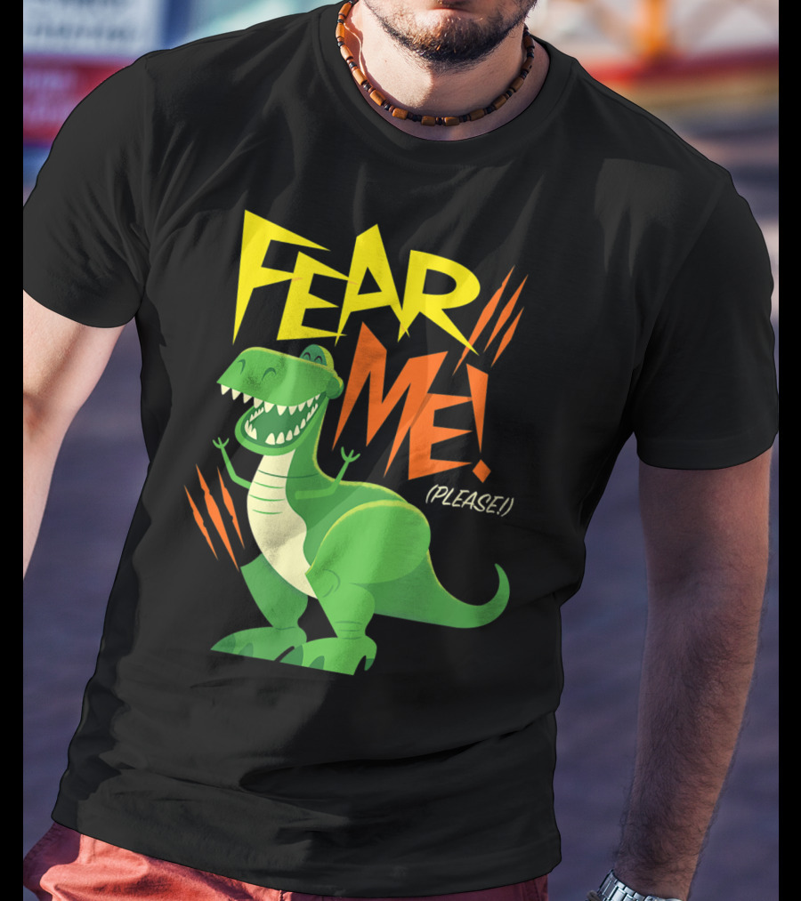 Disney Pixar Toy Story 4 Rex Fear Me Please Green Dinosaur Cartoon T-Shirt