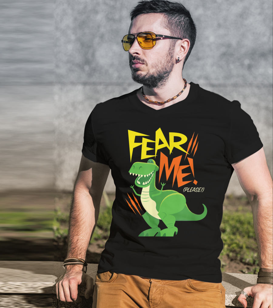 Disney Pixar Toy Story 4 Rex Fear Me Please Green Dinosaur Cartoon T-Shirt