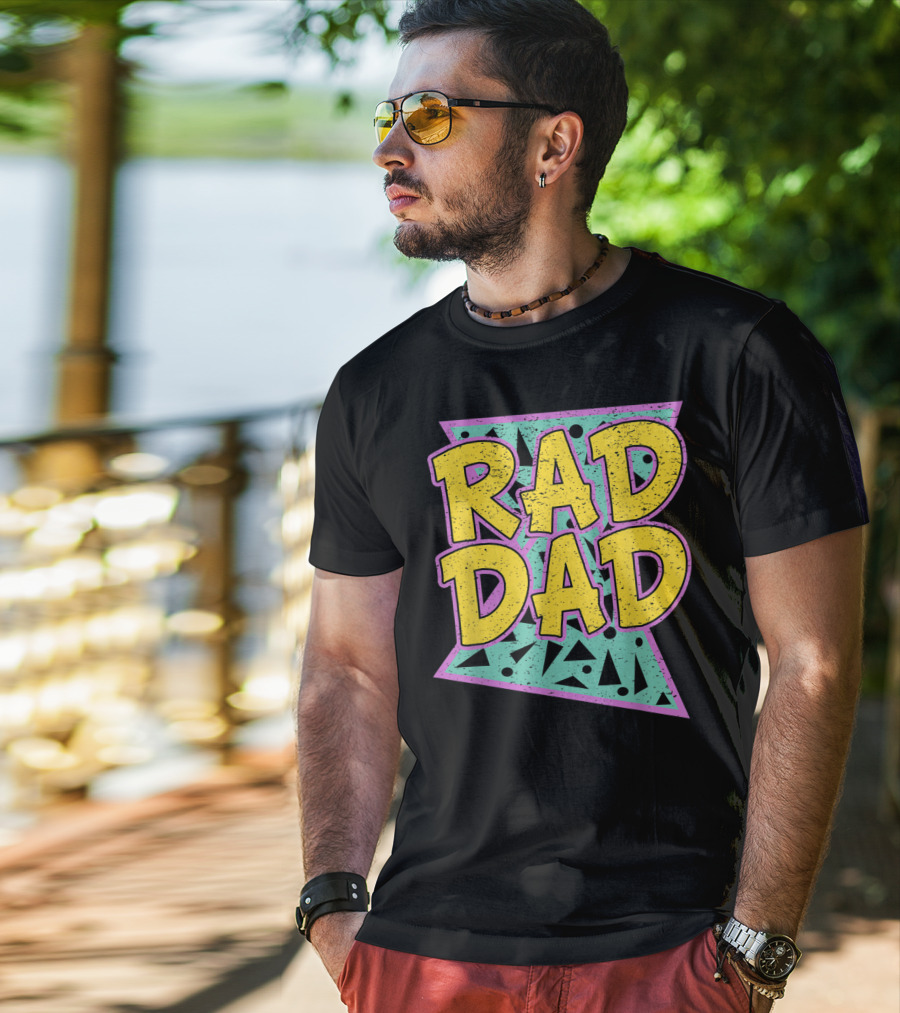 Rad Dad 80s Retro Style Father's Day T-Shirt