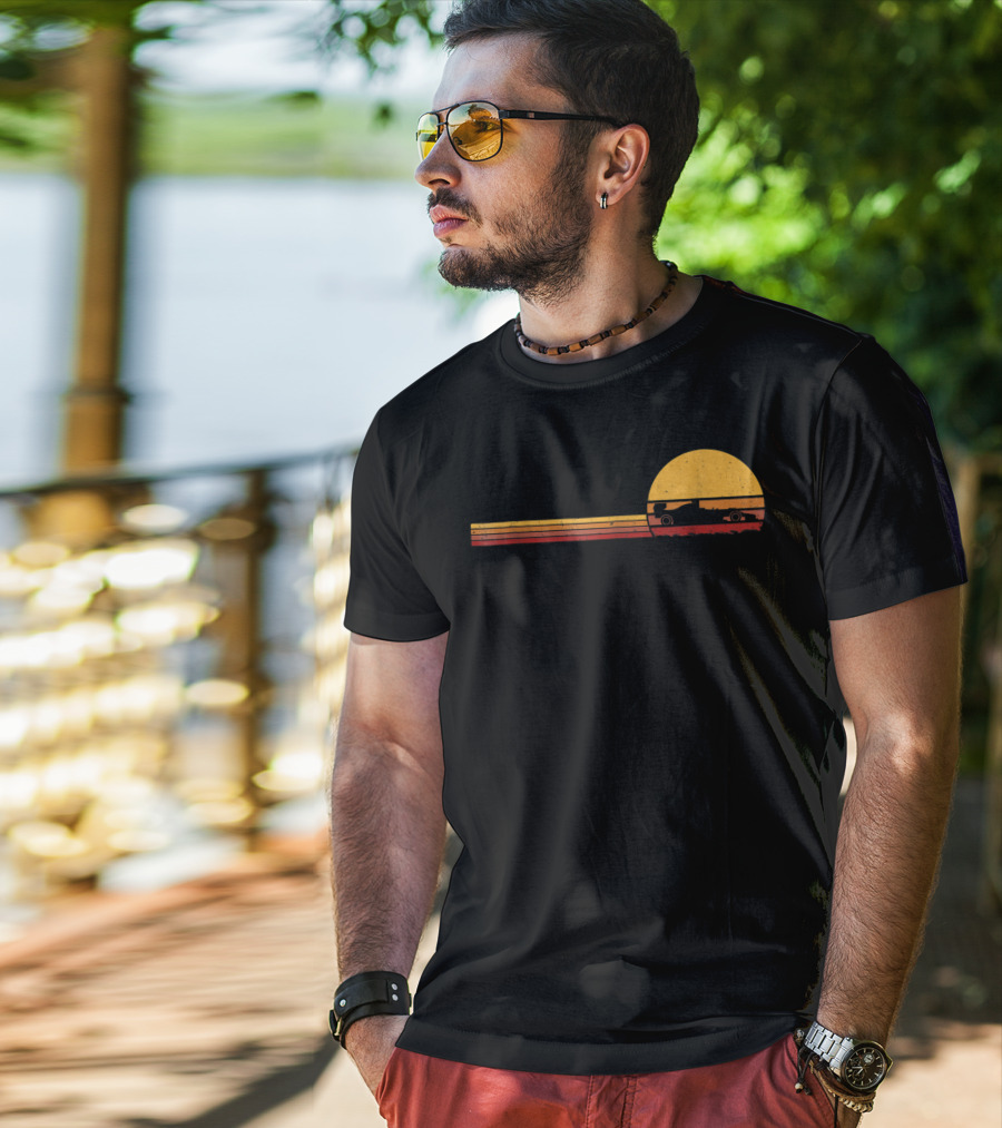 70s Vintage Formula Racing Retro Sunset T-Shirt