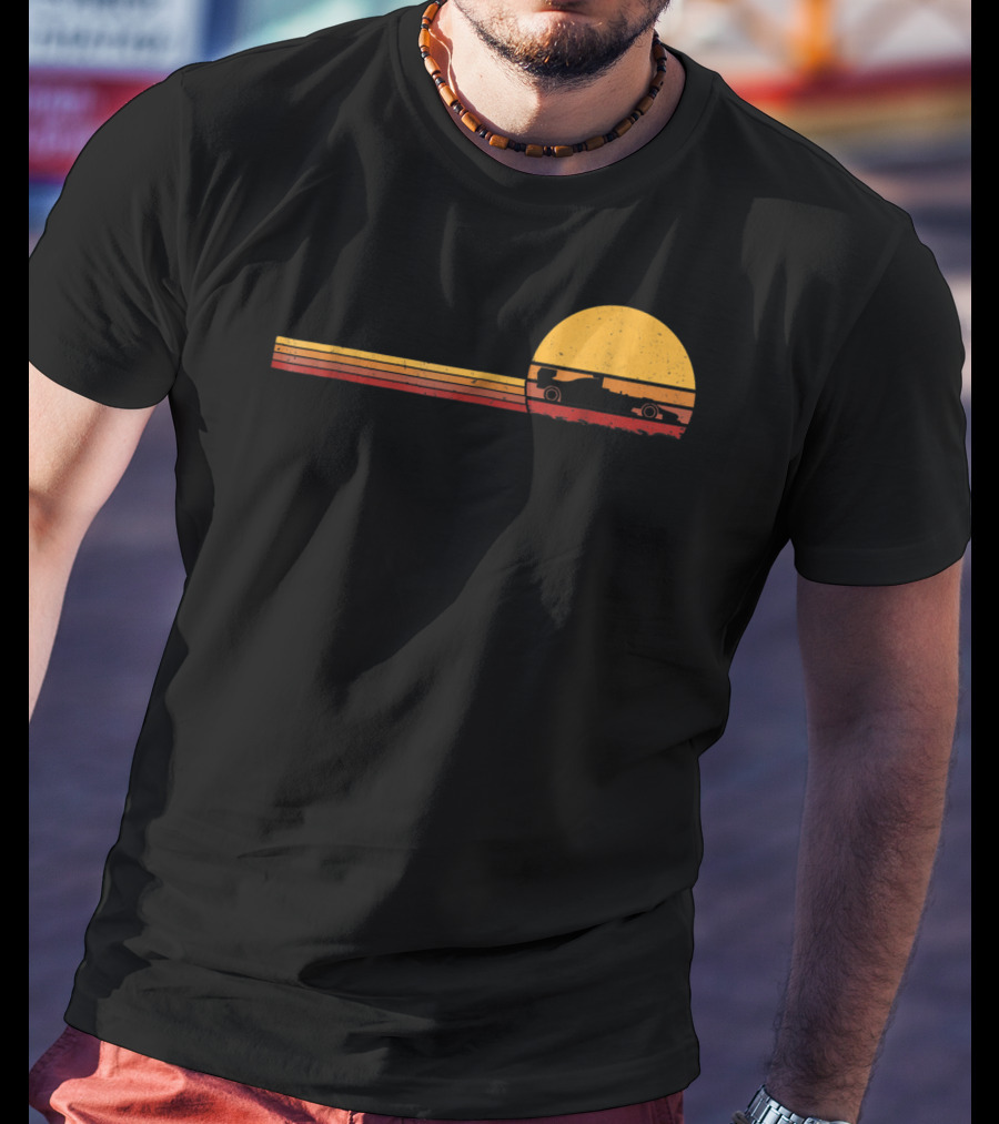 70s Vintage Formula Racing Retro Sunset T-Shirt