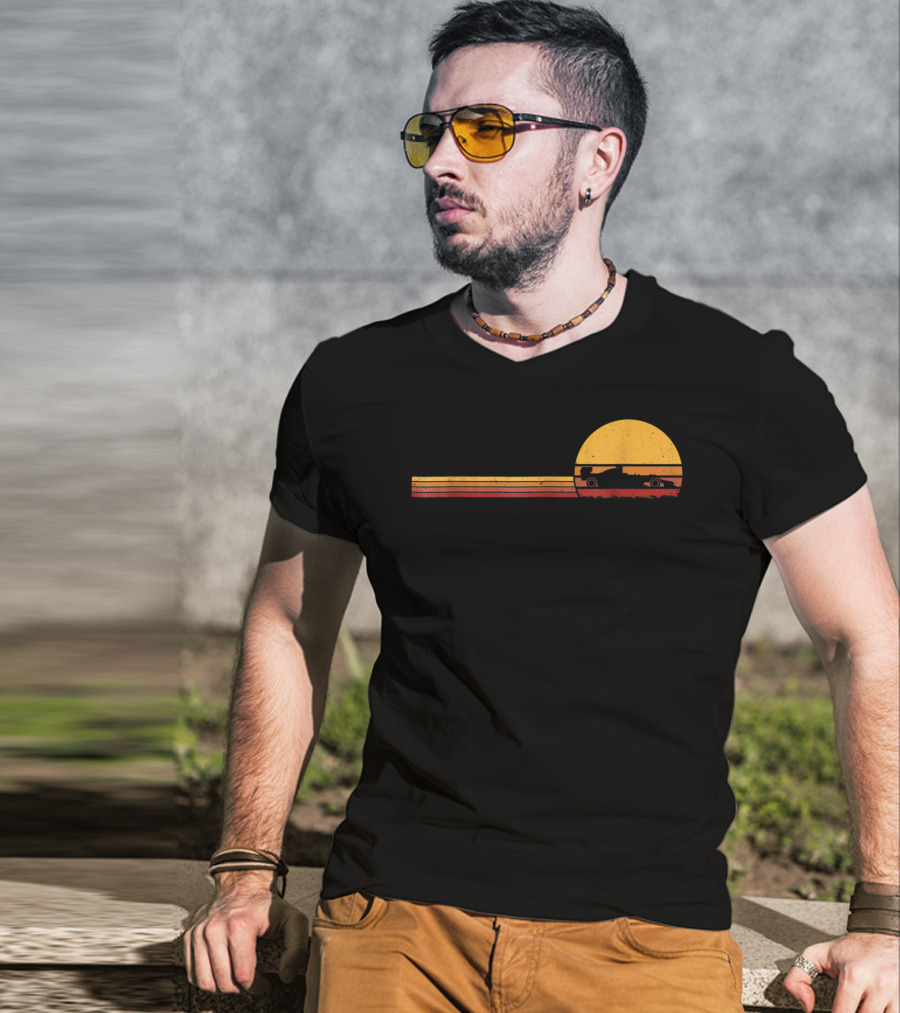 70s Vintage Formula Racing Retro Sunset T-Shirt