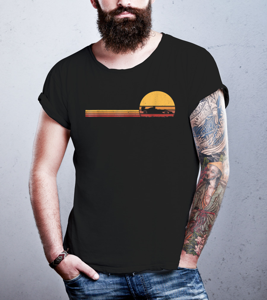 70s Vintage Formula Racing Retro Sunset T-Shirt