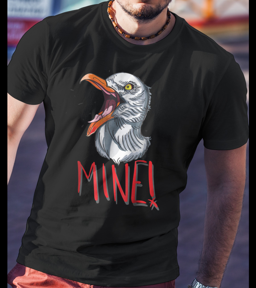 Funny Seagull Mine Save The Beach Chicken Mine T-Shirt