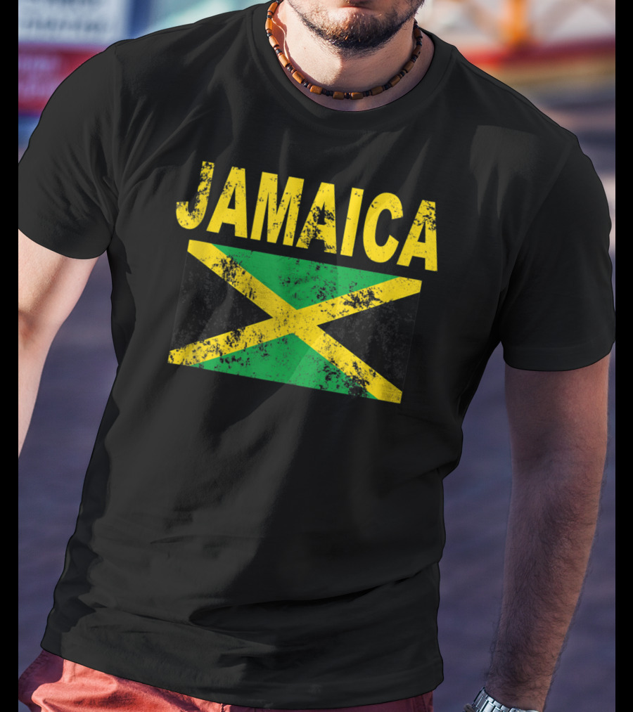 Jamaica Distressed Flag Cool Jamaican Flags T-Shirt