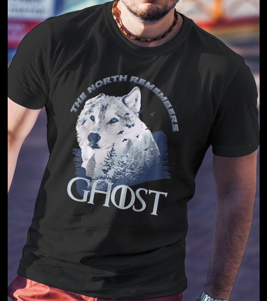 The North Remembers Ghost Lone Wolf In Forest Game Day Winning The Throne T-Shirt