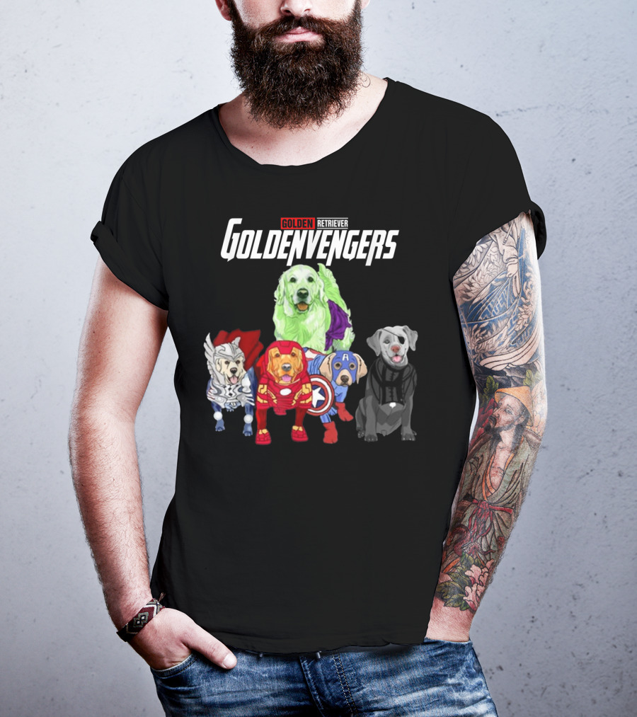 Goldenvengers Golden Retriever Avengers Dogs T-Shirt