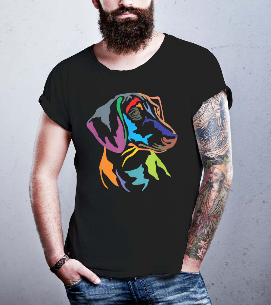 Colorful Happy German Dachshund Pop T-Shirt