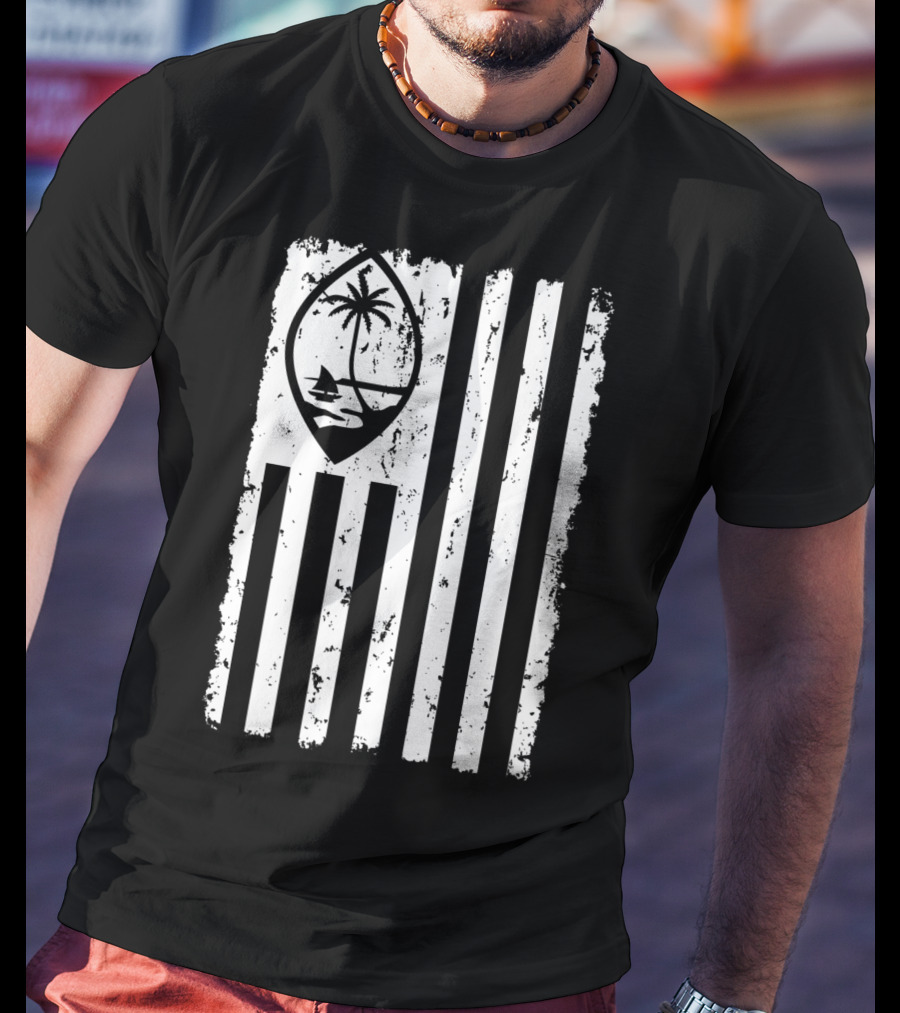 Guam Seal And American Flag T-Shirt