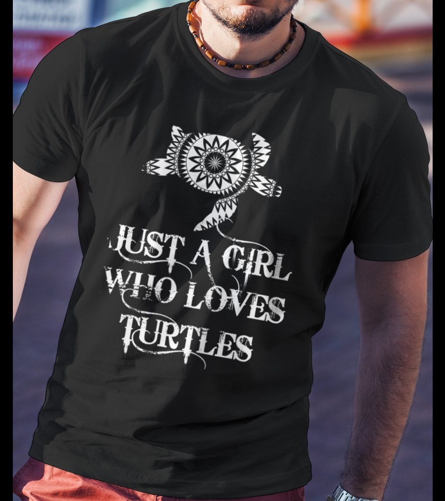 Just A Girl Who Loves Turtles Mandala Sea Turtle T-Shirt