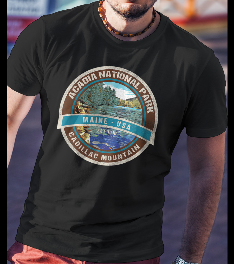 Acadia National Park Maine USA Cadillac Mountain Est 1916 T-Shirt