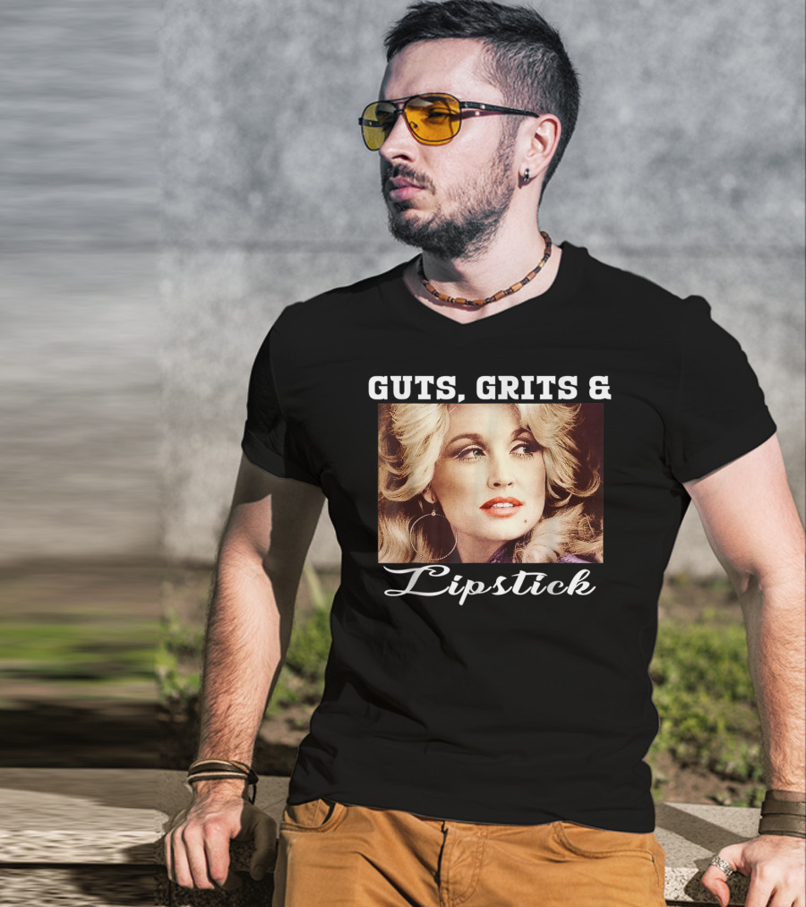 Guts Grits Lipstick Vintage Style Parton T-Shirt