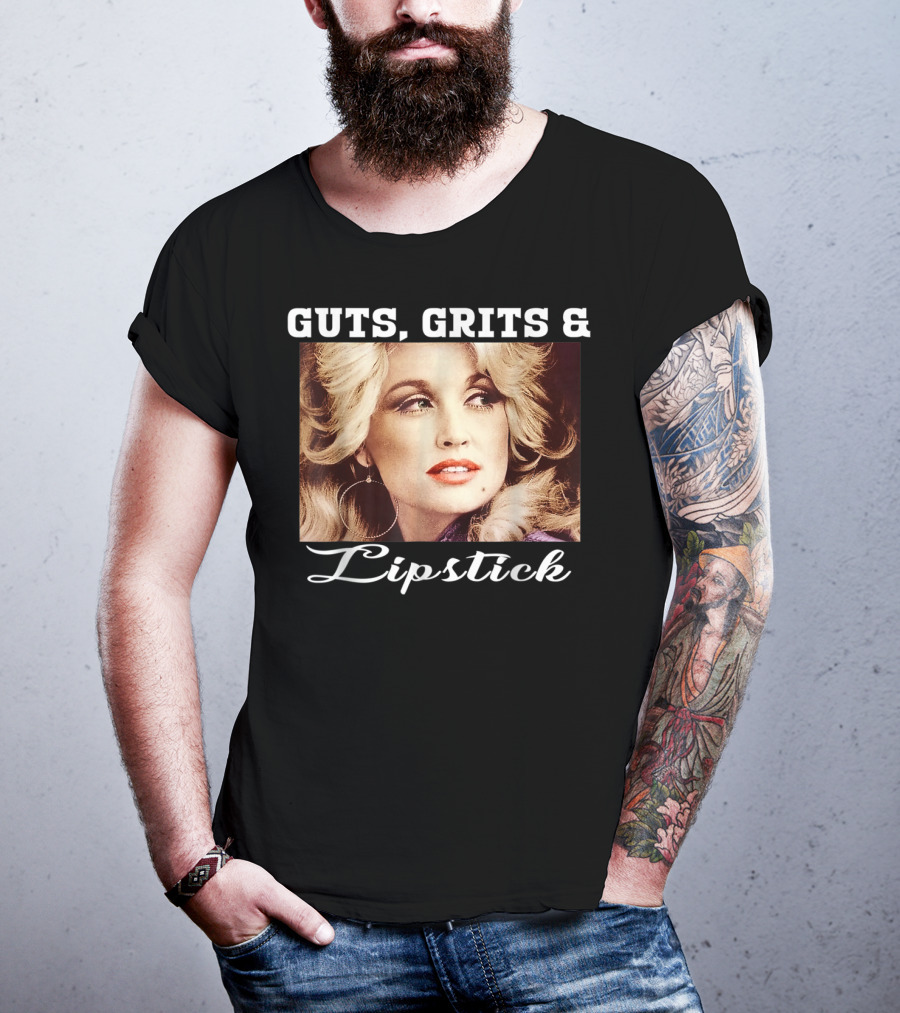 Guts Grits Lipstick Vintage Style Parton T-Shirt