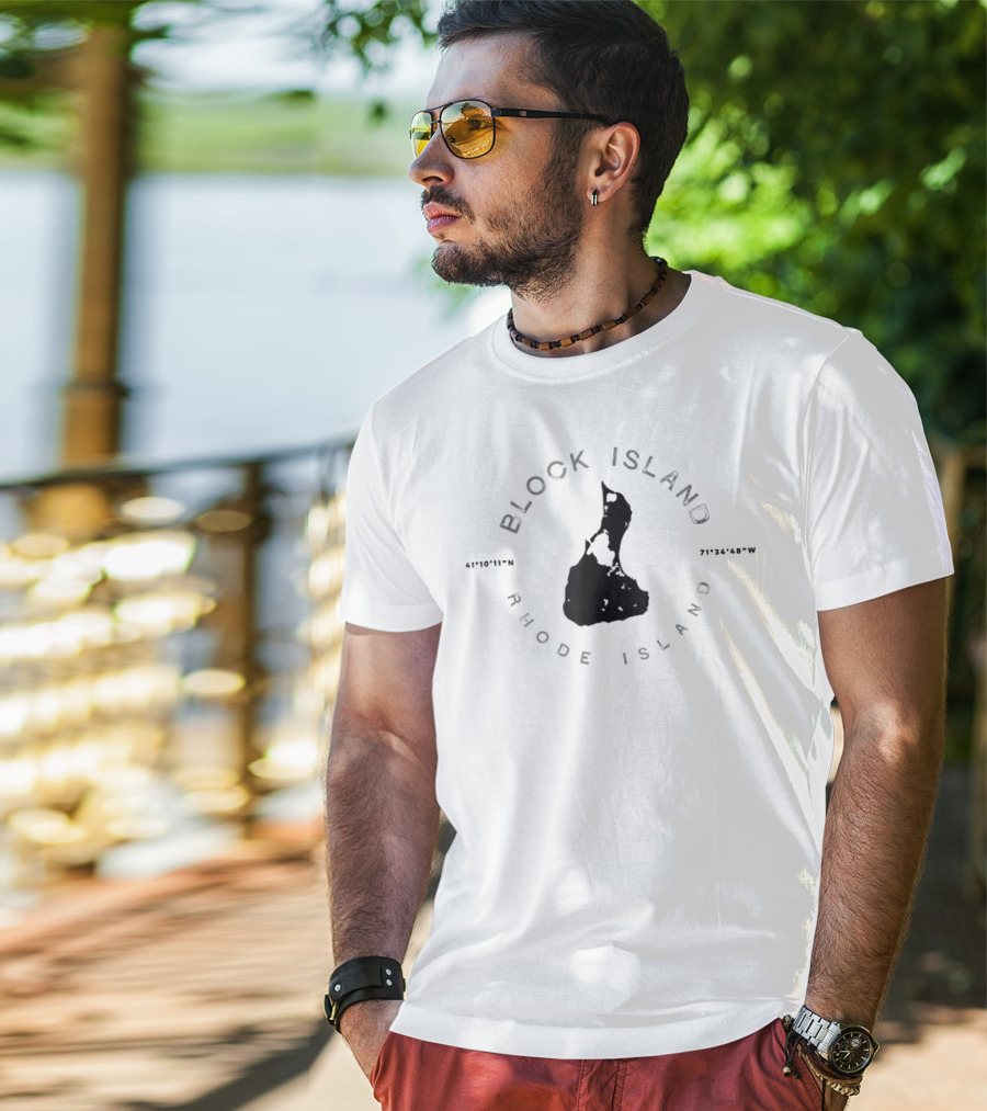 Block Island Rhode Island 41°10'11N 71°34'48W T-Shirt