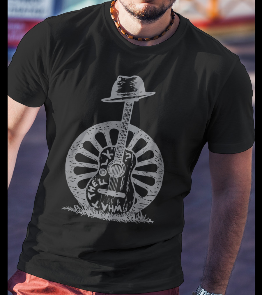 Todd Snider What The Folk Guitar Hat Wheel T-Shirt