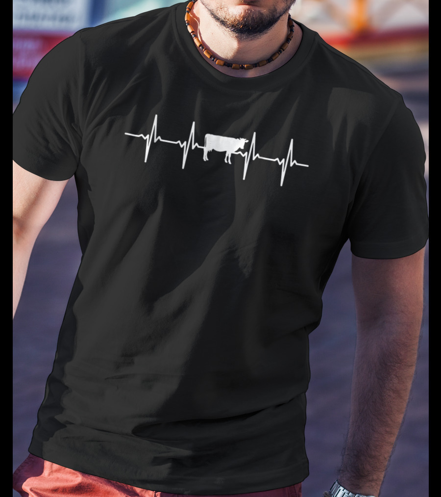 Cow Heartbeat EKG Monitor T-Shirt