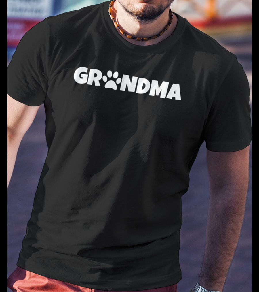 Grandma Paw Print Doggie Puppy Lover Grandmother Nana T-Shirt