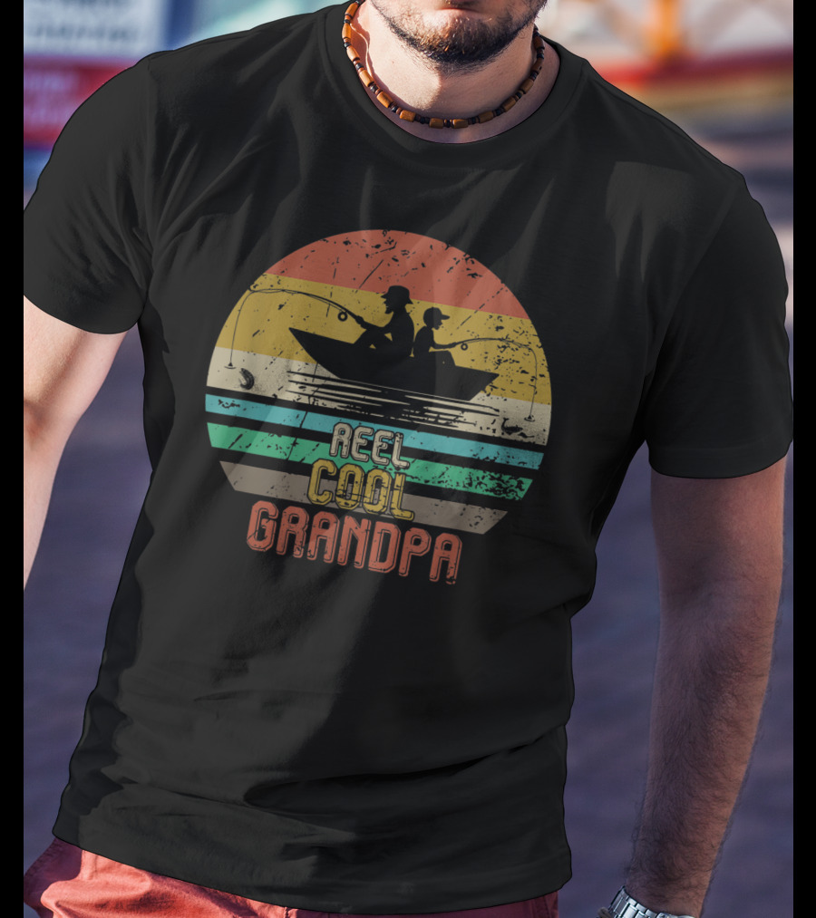 Reel Cool Grandpa Vintage Fishing Grandpa T-Shirt