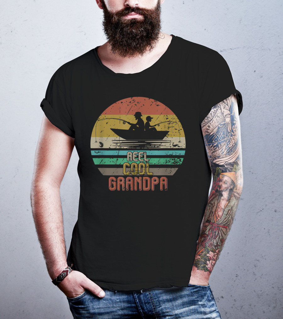 Reel Cool Grandpa Vintage Fishing Grandpa T-Shirt