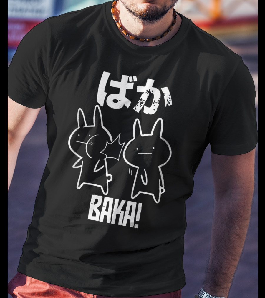 Baka Cute Anime Manga Japanese Word Funny Comic Style Characters T-Shirt