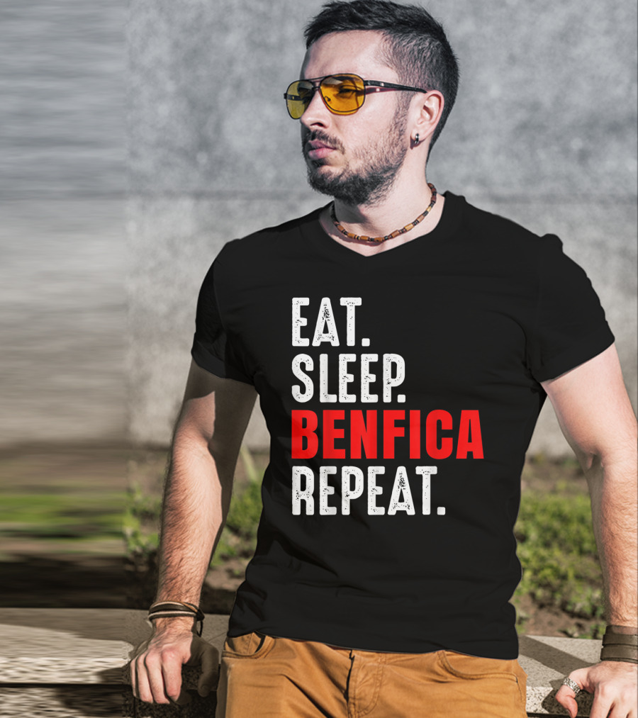 Eat Sleep BENFICA Repeat Soccer Football Fans Portugal T-Shirt