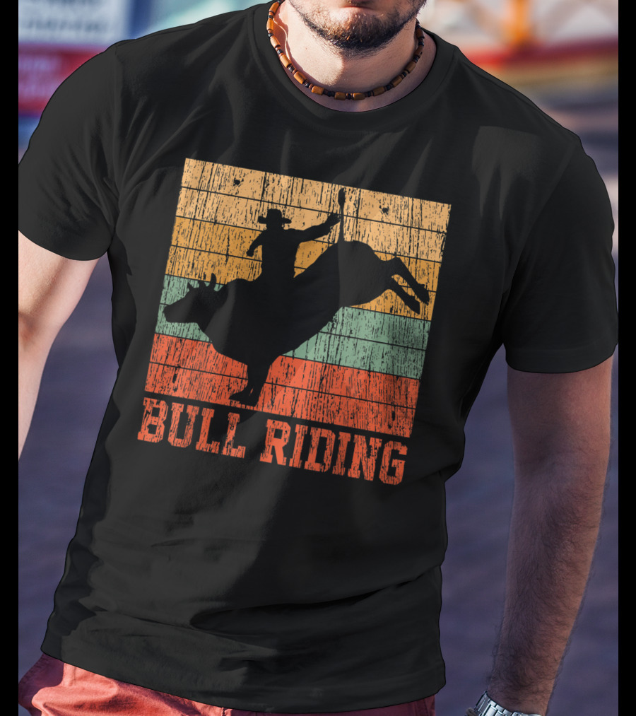 Bull Riding Vintage Rodeo Western Country Retro Cowboy T-Shirt