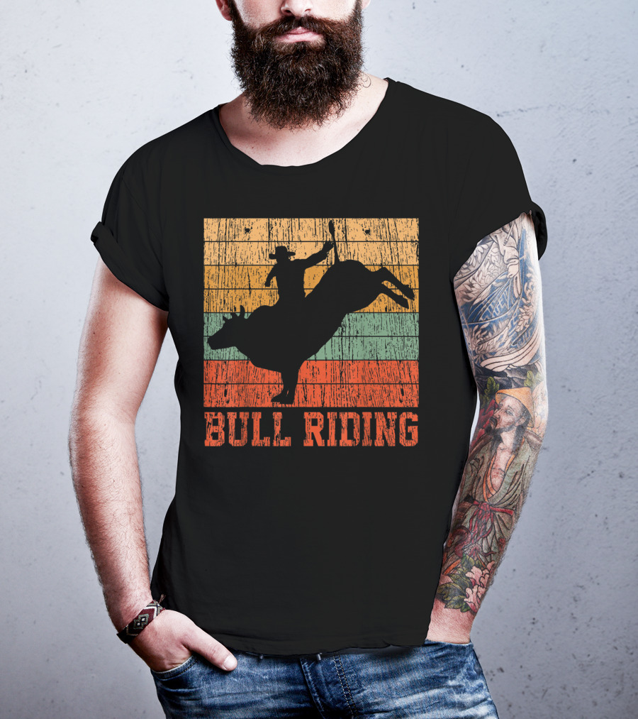 Bull Riding Vintage Rodeo Western Country Retro Cowboy T-Shirt
