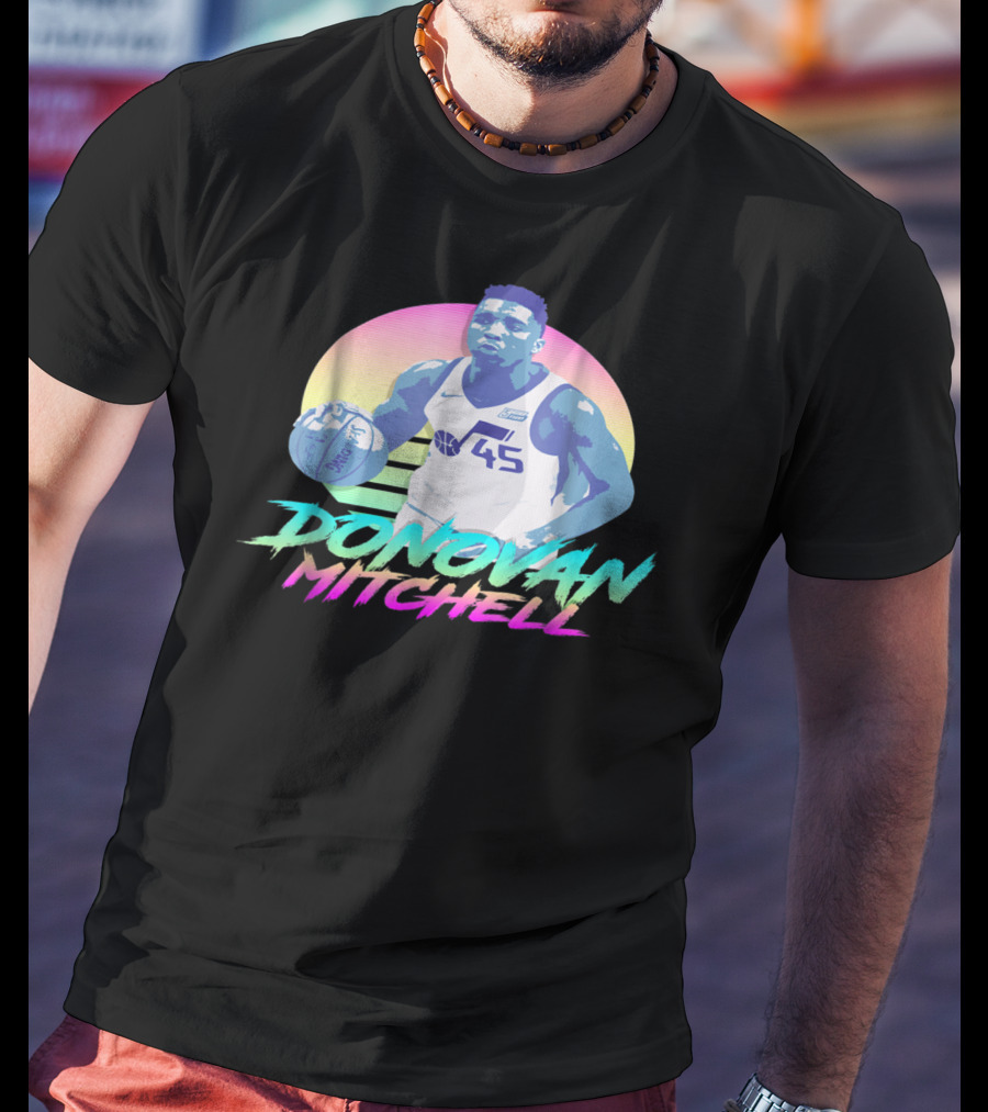 Donovan Mitchell Retro Jazz 45 Aesthetic T-Shirt