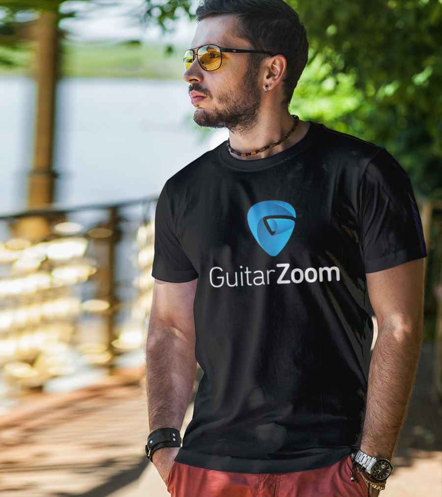 GuitarZoom Pick Pocket Guitar Players Emblem T-Shirt