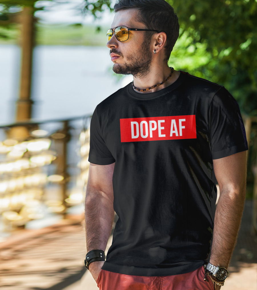 Dope AF Bold Red Rectangle T-Shirt
