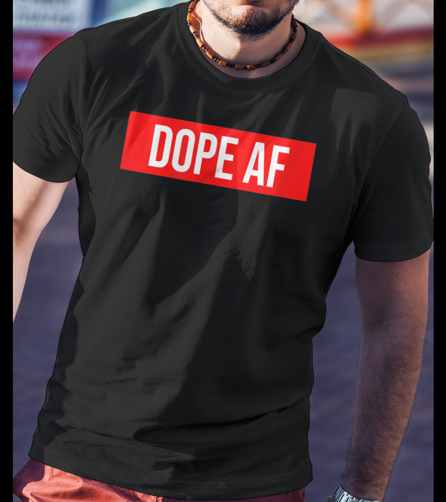 Dope AF Bold Red Rectangle T-Shirt