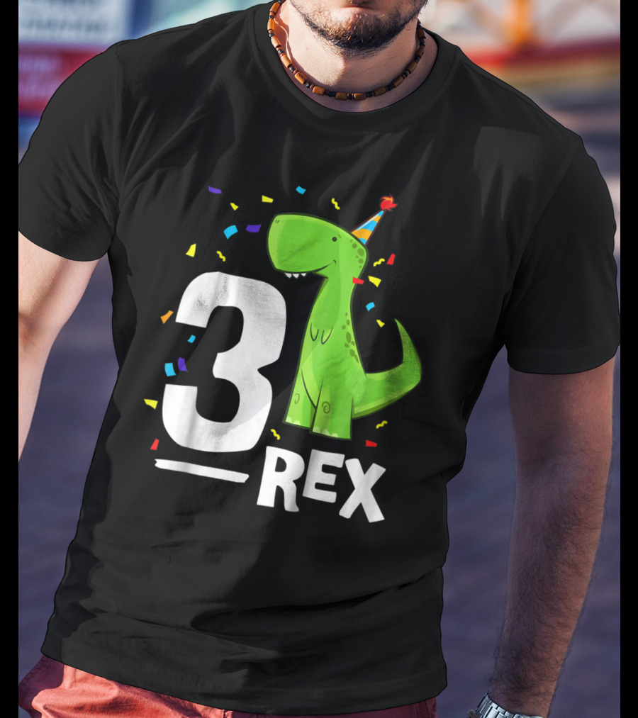 3 Rex Kids Threerex Birthday Party Dinosaur T-Shirt