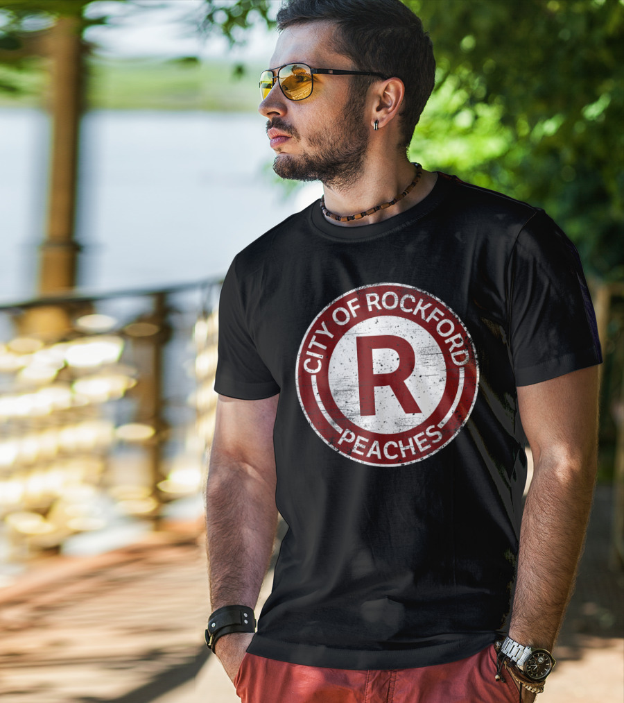City Of Rockford Peaches Feminist Baseball T-Shirt