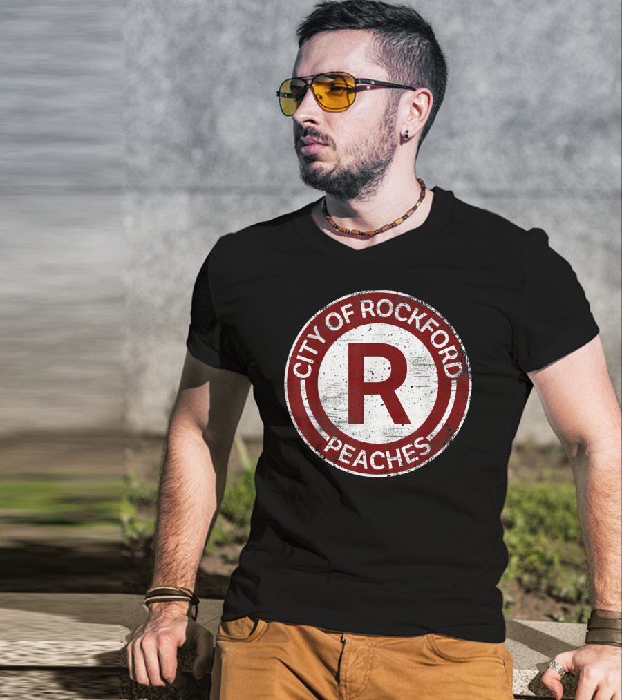 City Of Rockford Peaches Feminist Baseball T-Shirt