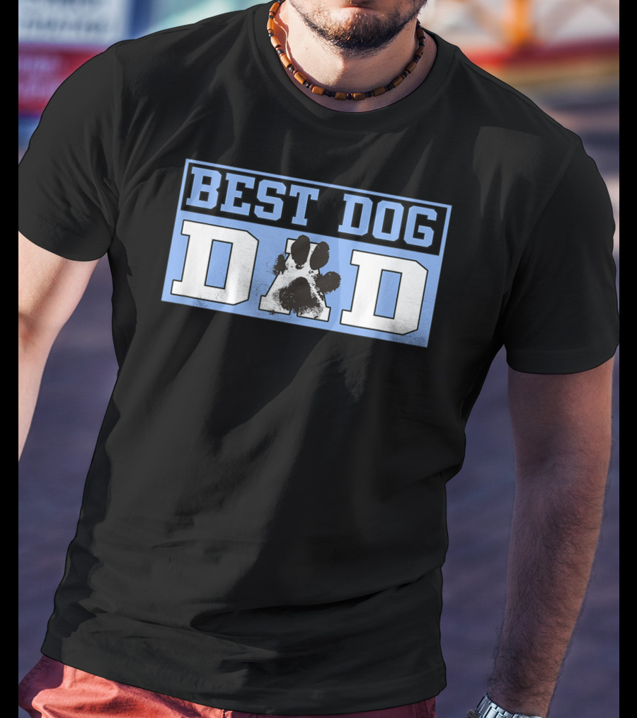 BEST DOG DAD Paw Prints T-Shirt