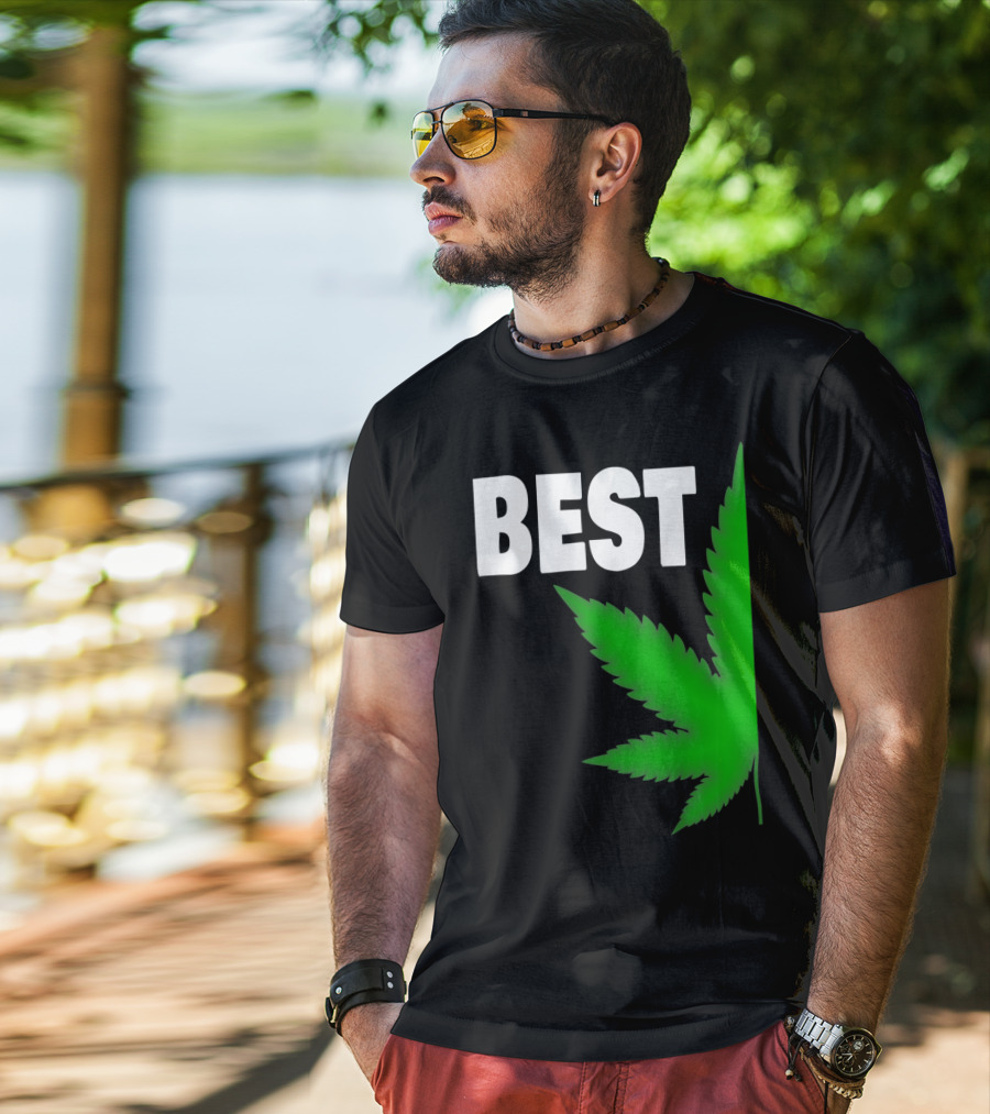 Couple Matching Best Buds BFF Marijuana Leaf Best T-Shirt