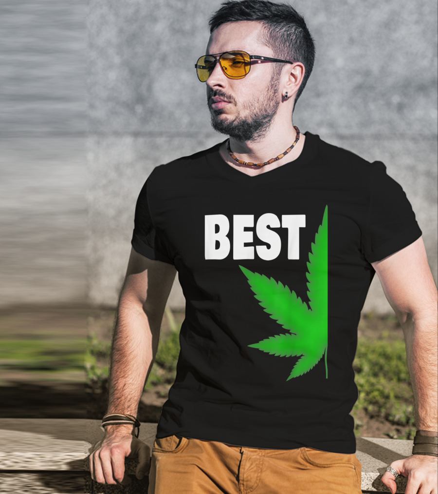 Couple Matching Best Buds BFF Marijuana Leaf Best T-Shirt