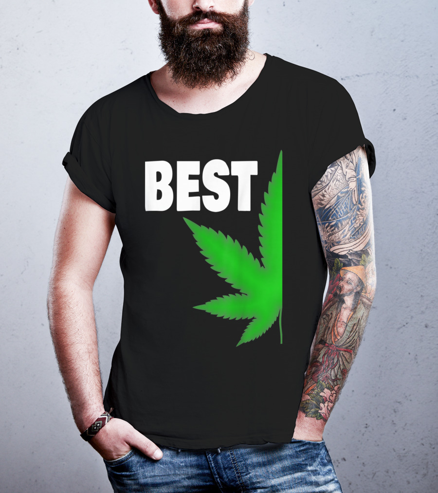 Couple Matching Best Buds BFF Marijuana Leaf Best T-Shirt