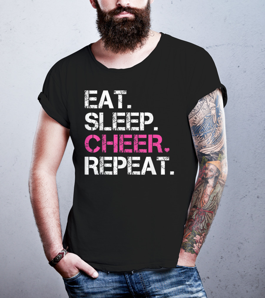 Eat Sleep Cheer Repeat Cheerleading Cheerleader T-Shirt