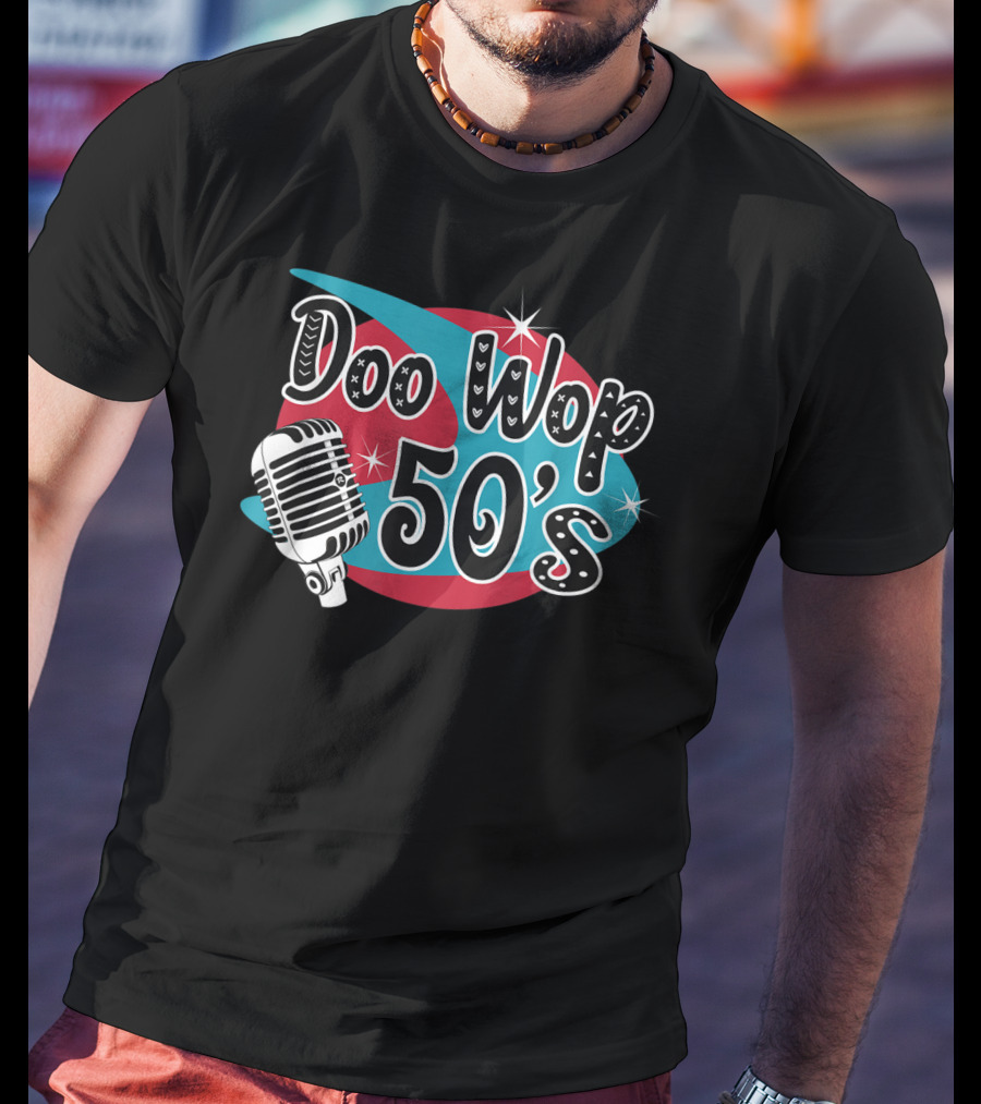 Doo Wop 50's Retro Microphone Sock Hop Rockabilly T-Shirt