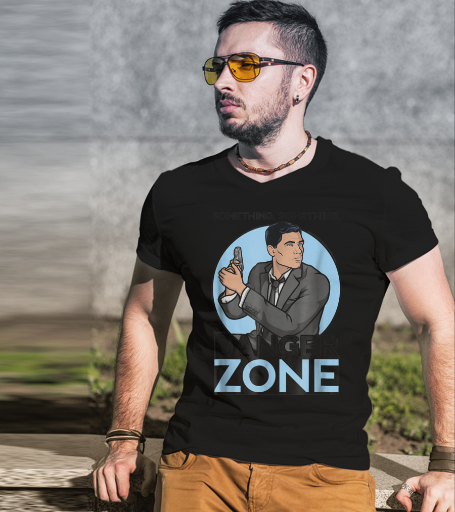 Archer Something Something Danger Zone Agent With Gun T-Shirt