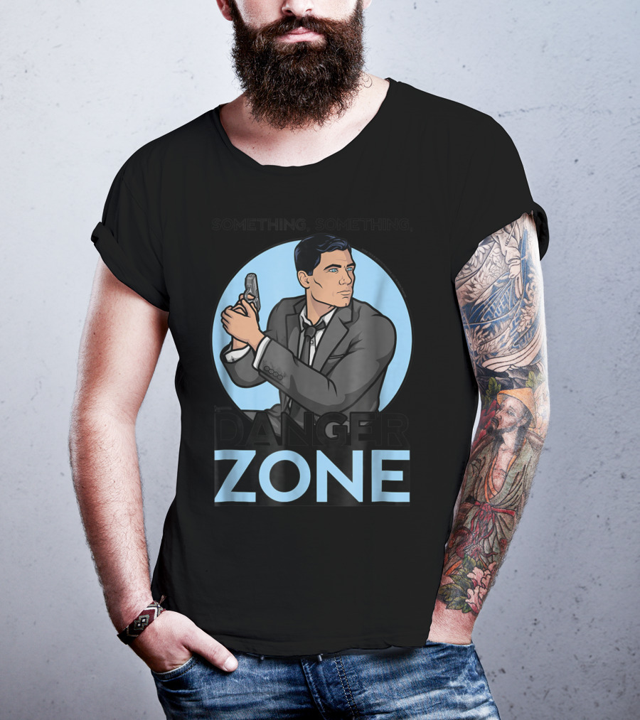 Archer Something Something Danger Zone Agent With Gun T-Shirt
