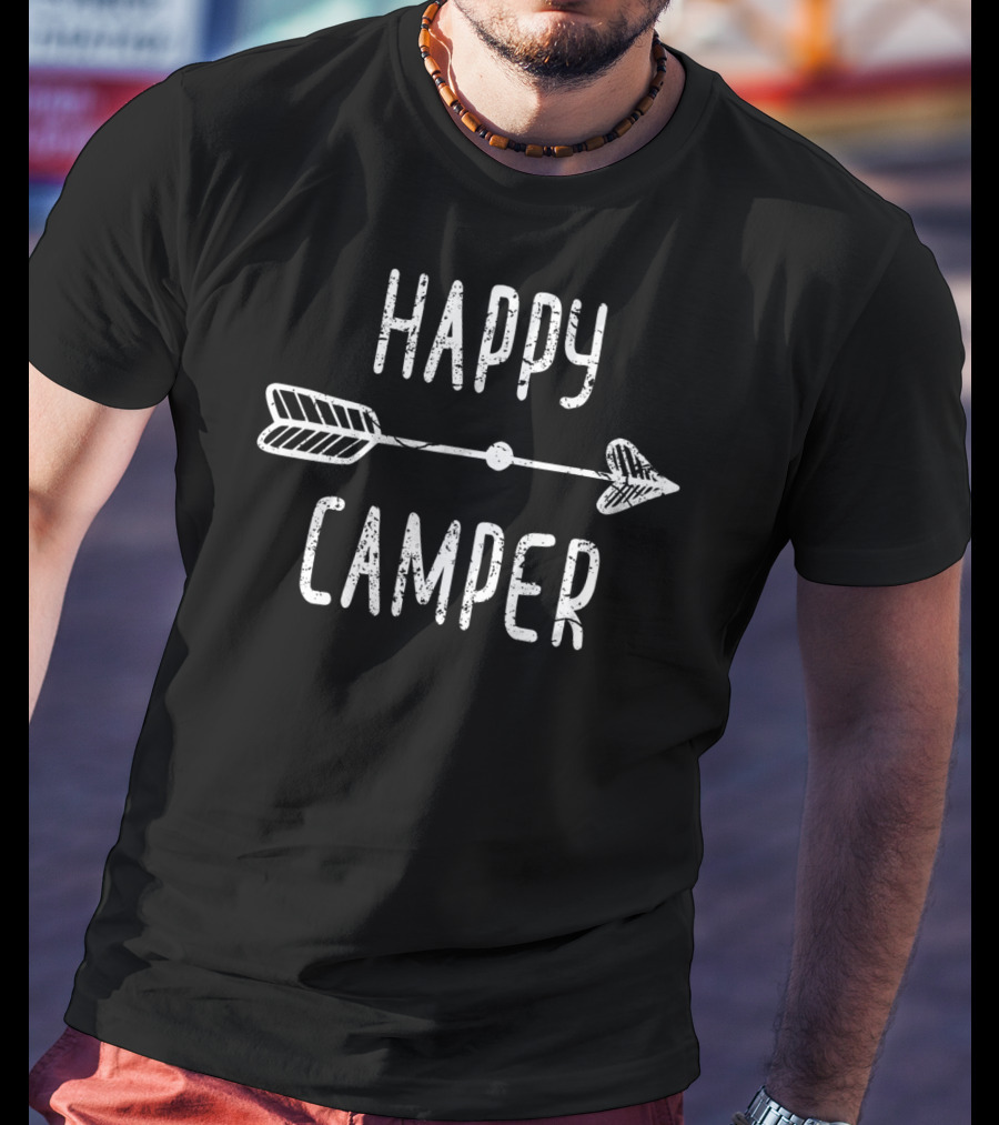 Happy Camper Arrow Boho Camping T-Shirt