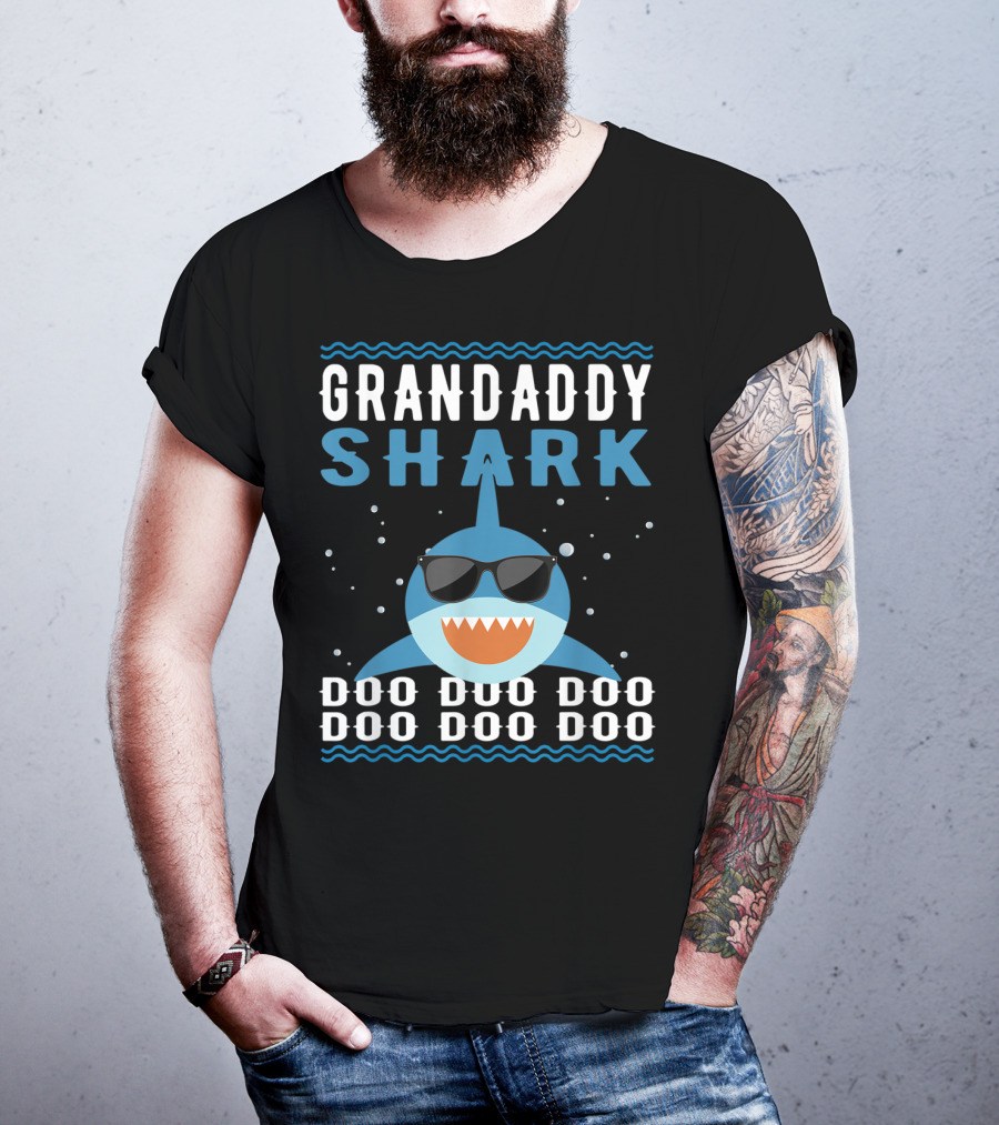 Grandaddy Shark Doo Doo Doo Sunglasses Funny Baby Mommy Kids Video T-Shirt