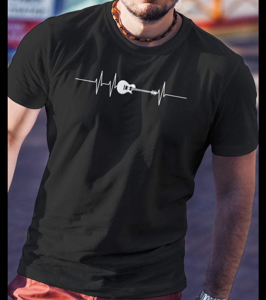 Guitar Heartbeat Line T-Shirt