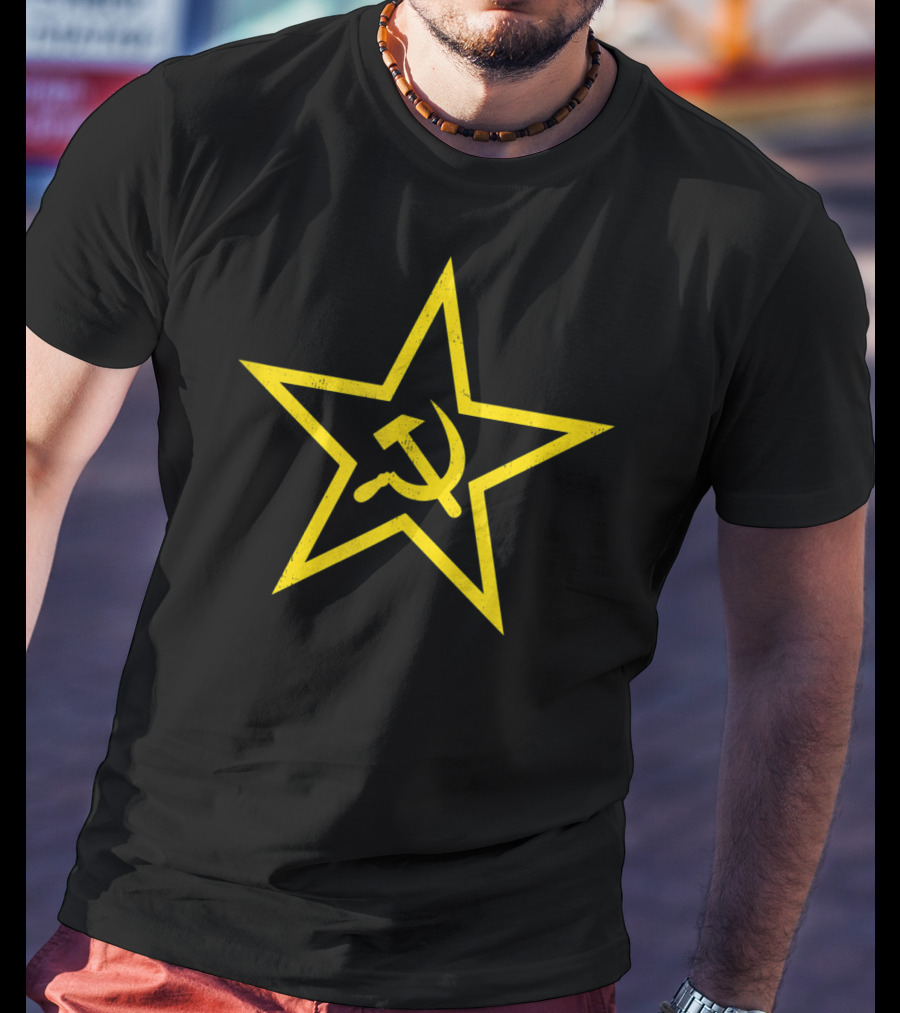 USSR Hammer And Sickle Yellow Star T-Shirt
