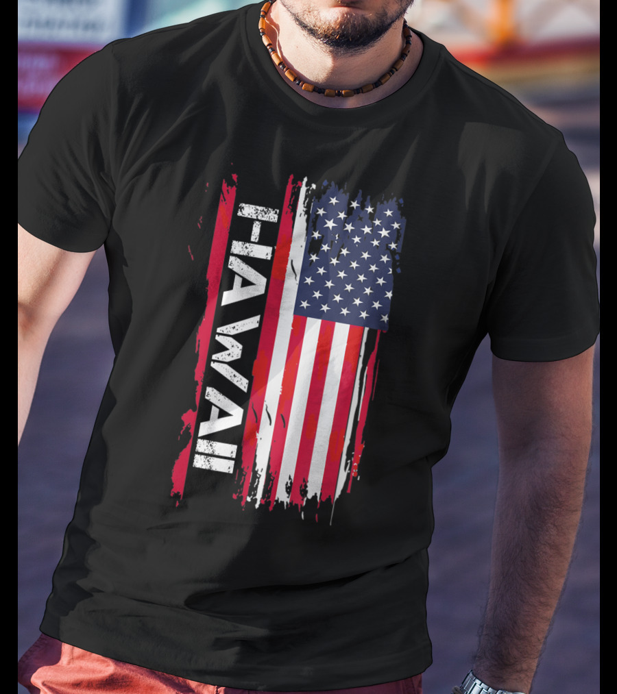 Hawaii USA Flag Vertical Stripes T-Shirt